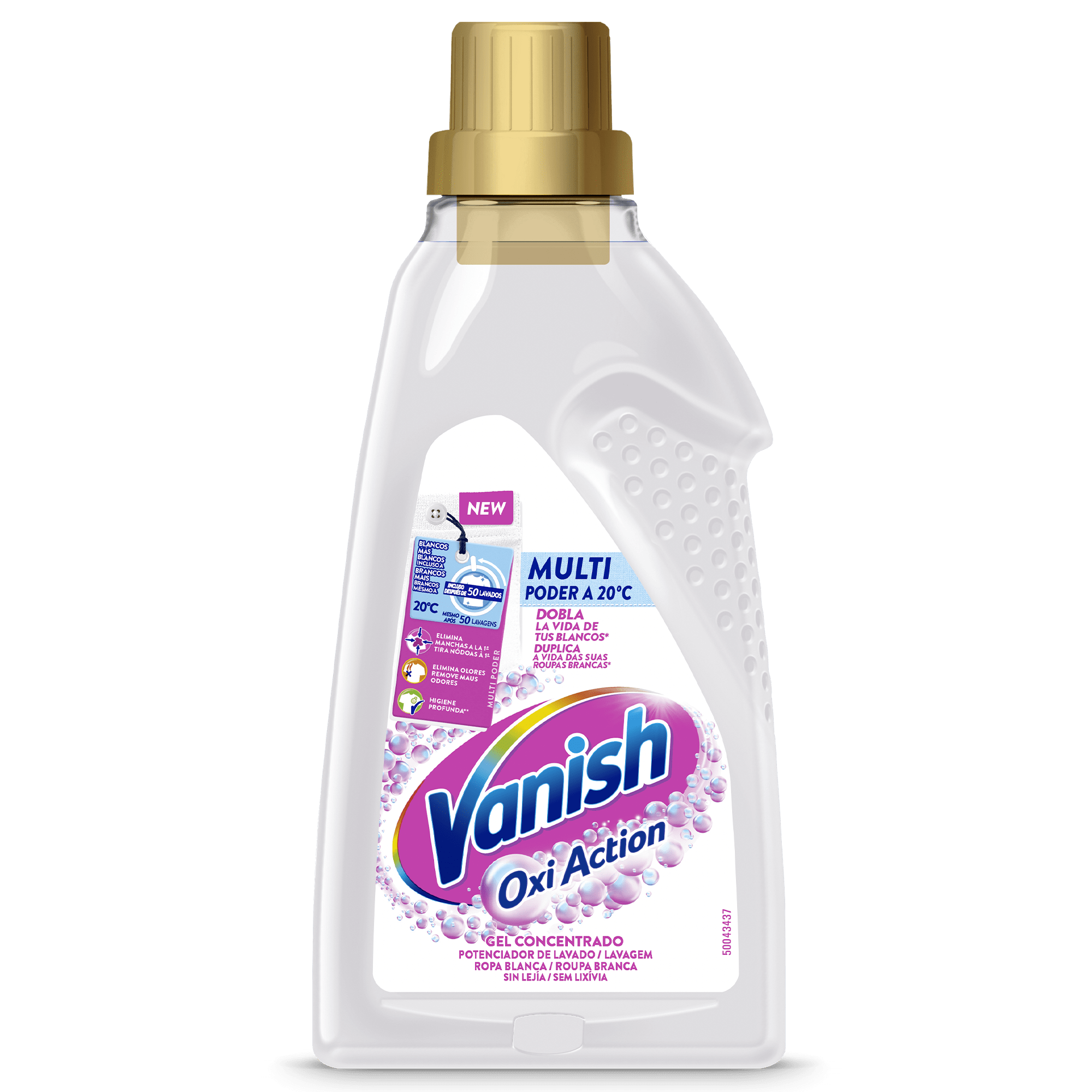 Vanish Oxi Action Multi Poder potenciador de lavado para ropa blanca y quitamanchas en gel
